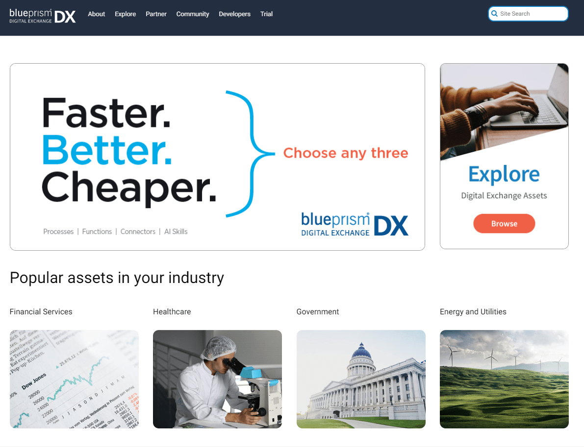 Blue prism digital exchange (DX): An innovative RPA marketplace