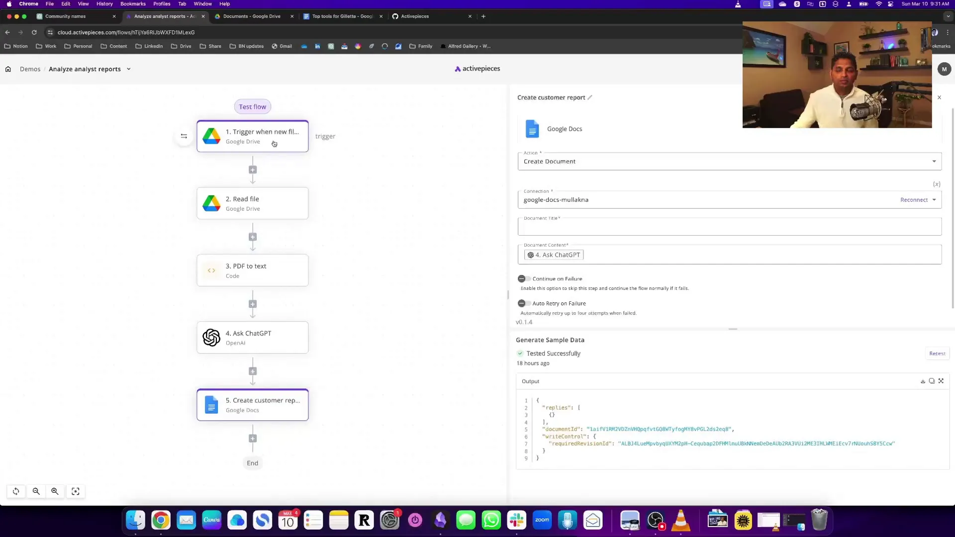 ActivePieces workflow triggered by new file in Drive